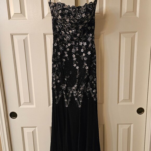 Strapless Beaded Formal Gown - Picture 2 of 12